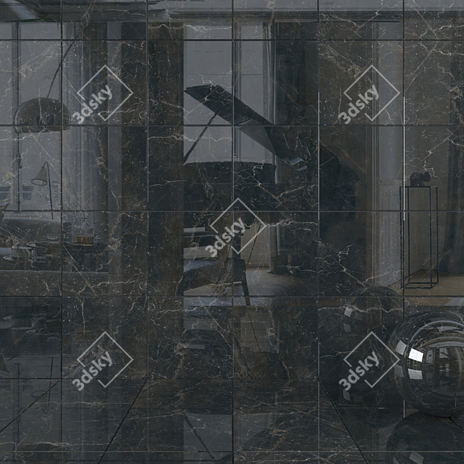 Stylish Wall Tiles Set: Carelia Black 3D model image 1