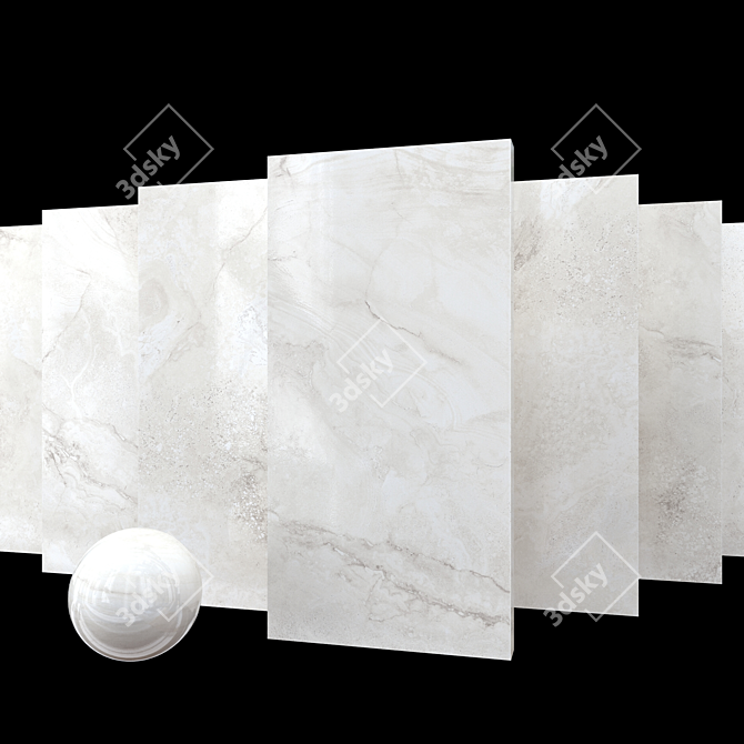 Cream Marble Set - High-Quality Multi-Texture Collection 3D model image 1