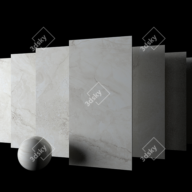 Cream Marble Set - High-Quality Multi-Texture Collection 3D model image 2