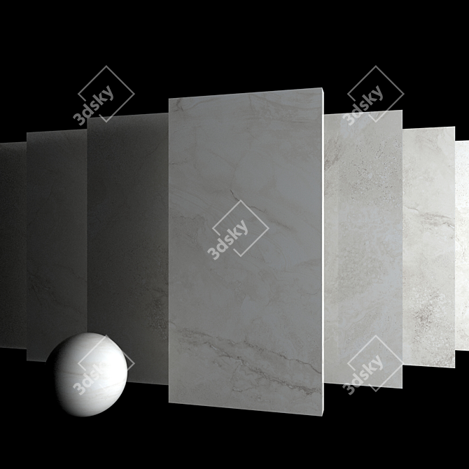 Cream Marble Set - High-Quality Multi-Texture Collection 3D model image 3