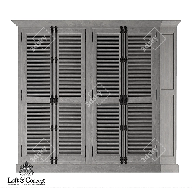 Restoration Hardware Shutter Wardrobe 3D model image 1