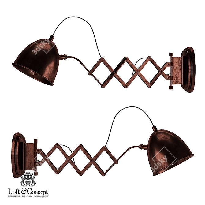 Resilience Loft Bra: Stylish Industrial Sconce 3D model image 1