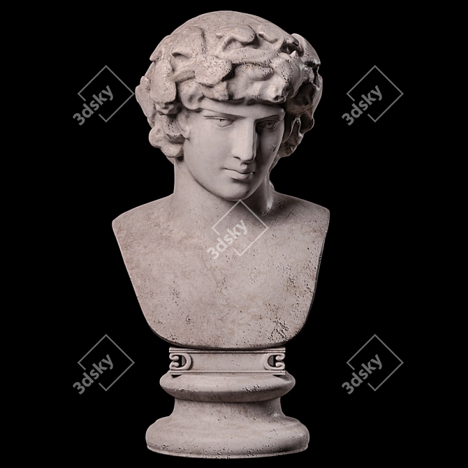 Antinous Bust Replica: Museum-Quality Masterpiece 3D model image 1