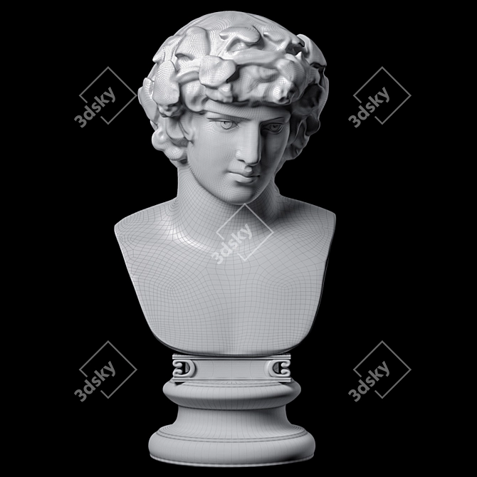 Antinous Bust Replica: Museum-Quality Masterpiece 3D model image 2