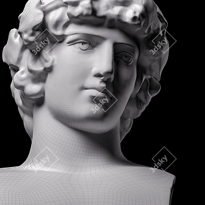 Antinous Bust Replica: Museum-Quality Masterpiece 3D model image 4