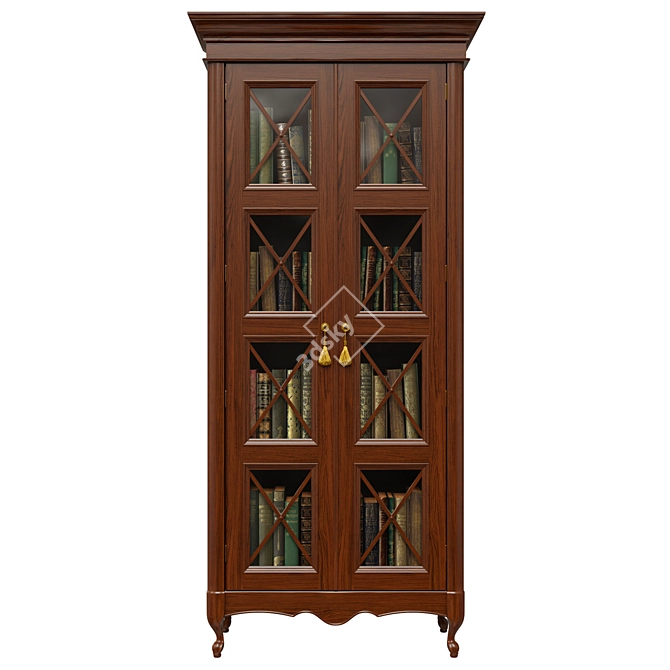 Classic Wood Wardrobe 3D model image 1