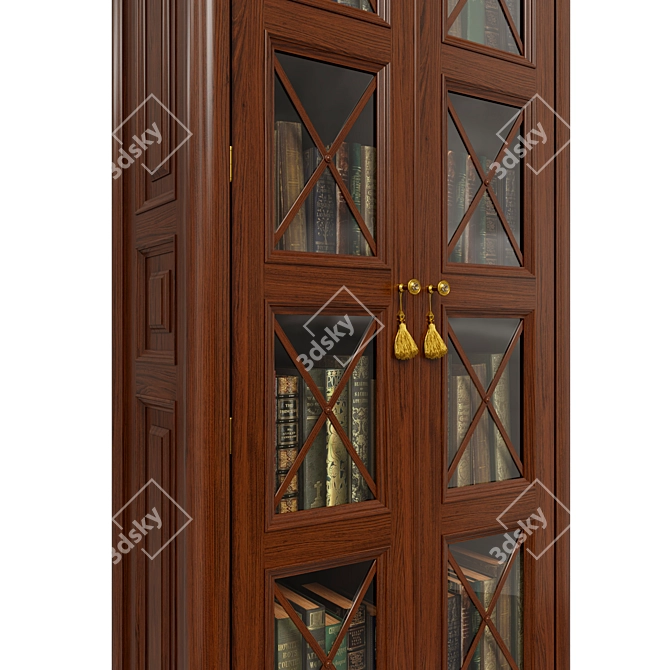 Classic Wood Wardrobe 3D model image 3