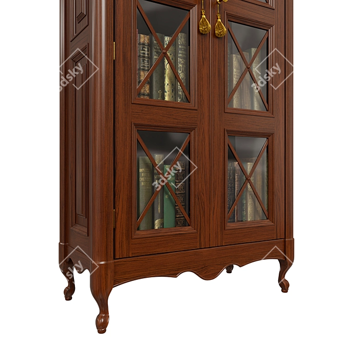 Classic Wood Wardrobe 3D model image 4