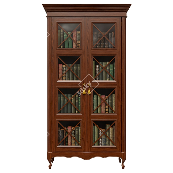 Classic Wood Wardrobe 1200mm 3D model image 1