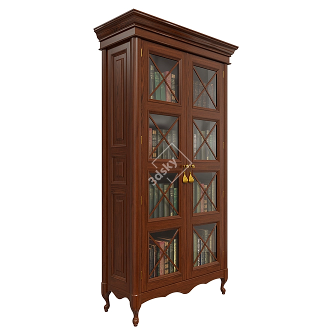 Classic Wood Wardrobe 1200mm 3D model image 2