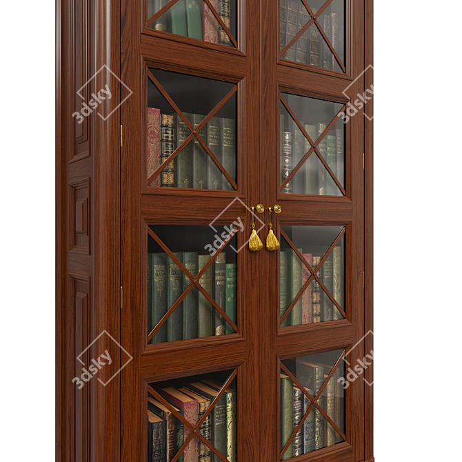 Classic Wood Wardrobe 1200mm 3D model image 3