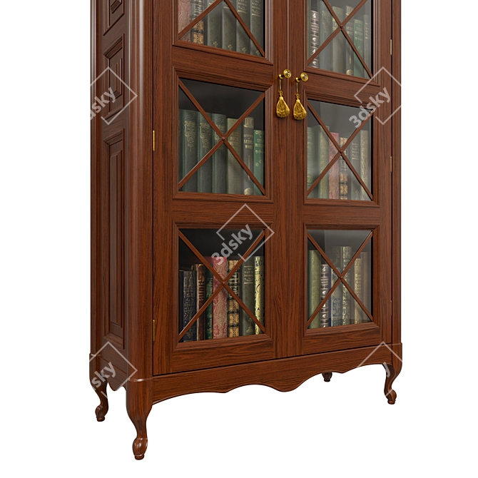 Classic Wood Wardrobe 1200mm 3D model image 4