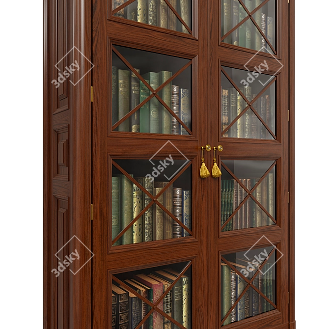 Solid Wood Wardrobe 1400mm 3D model image 3