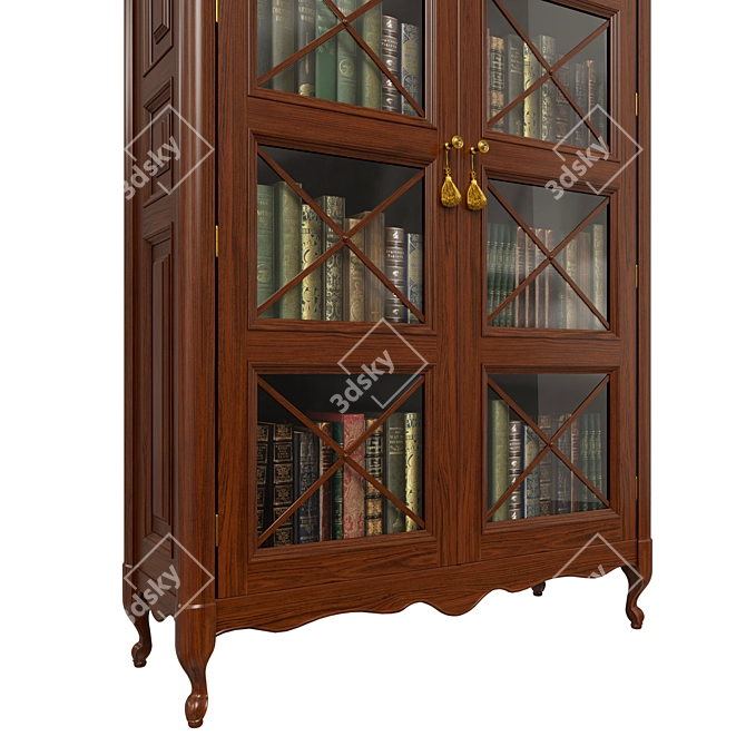 Solid Wood Wardrobe 1400mm 3D model image 4