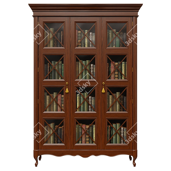 Elegant Wooden Wardrobe 3D model image 1