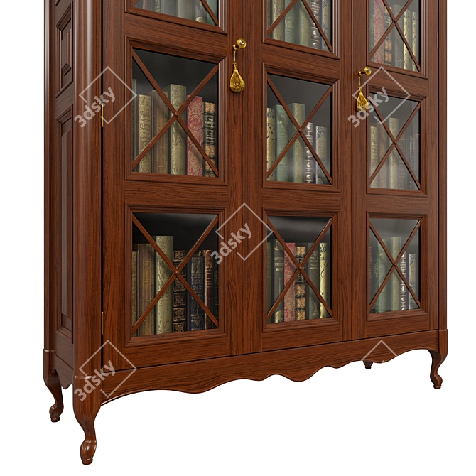 Elegant Wooden Wardrobe 3D model image 4