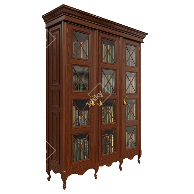 Traditional Wood Wardrobe 3D model image 2