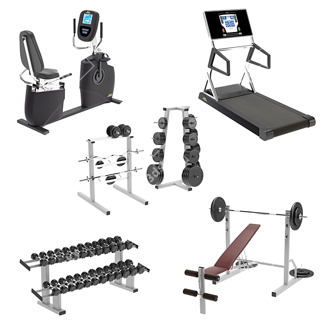 Premium Gym Equipment: V-Ray Render 3D model image 1