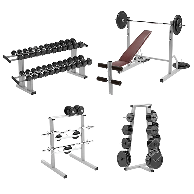 Premium Gym Equipment: V-Ray Render 3D model image 4