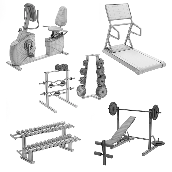 Premium Gym Equipment: V-Ray Render 3D model image 5