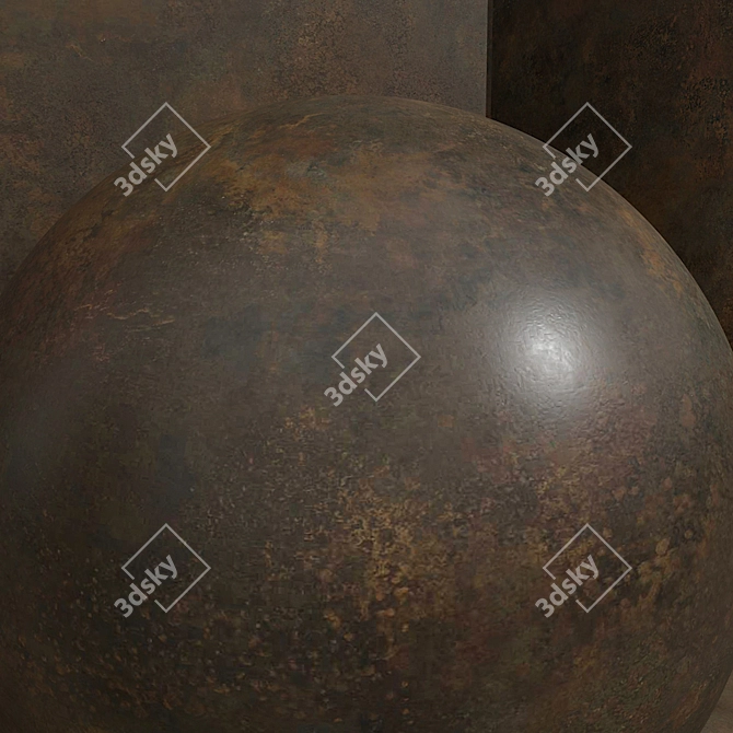 Seamless Material Set: Plaster Concrete Metal 3D model image 2