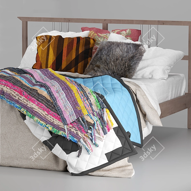 Boho Bed IKEA "Rikene" - Elegant and spacious 3D model image 3