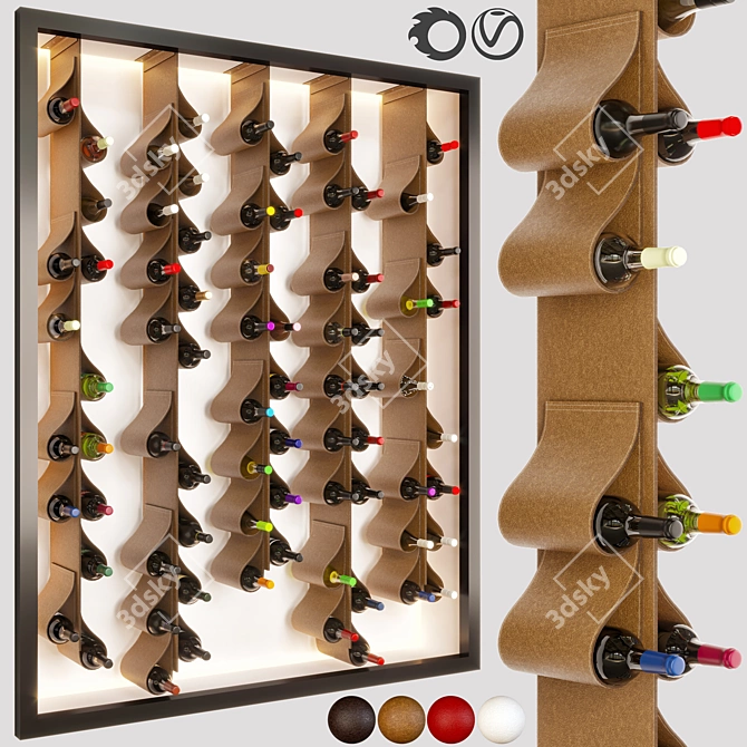 64 Bottle Wine Pendant Shelving 3D model image 1