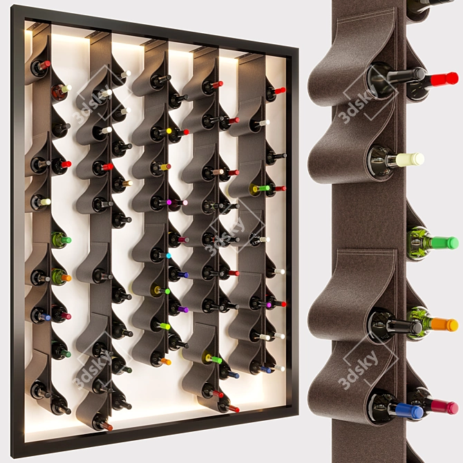 64 Bottle Wine Pendant Shelving 3D model image 2