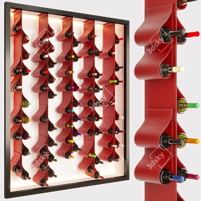 64 Bottle Wine Pendant Shelving 3D model image 3