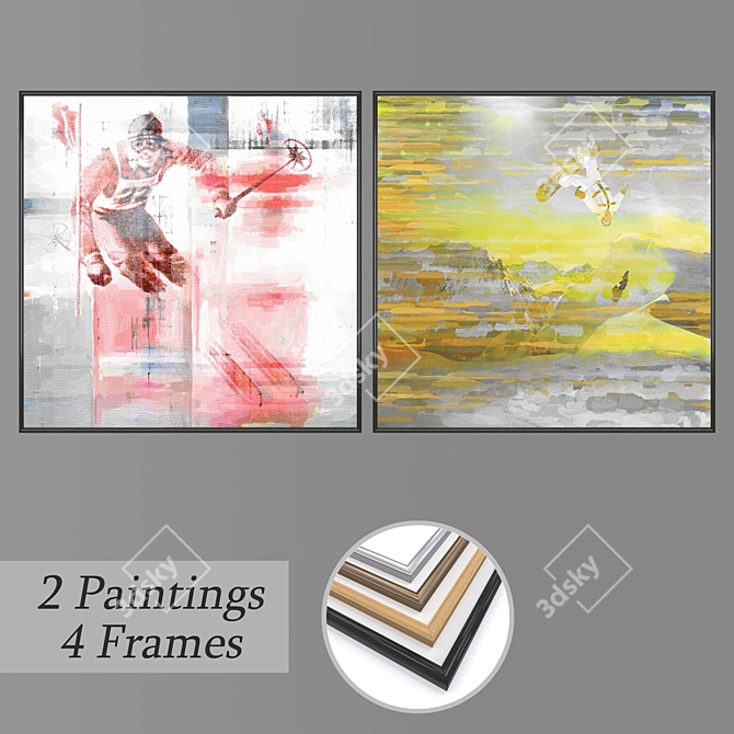 Elegant Wall Art Set No. 809 3D model image 1