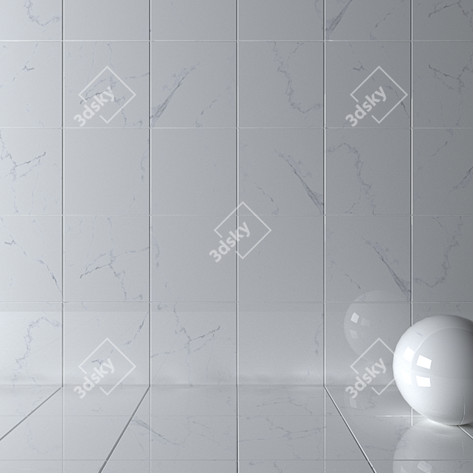 Classic Calacatta White Wall Tiles 3D model image 2