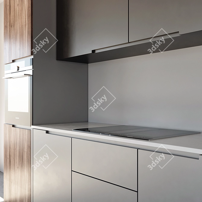 Sleek Modern Kitchen Set 3D model image 4