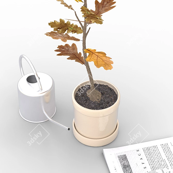 Title: Elegant Oak Still Life 3D model image 3