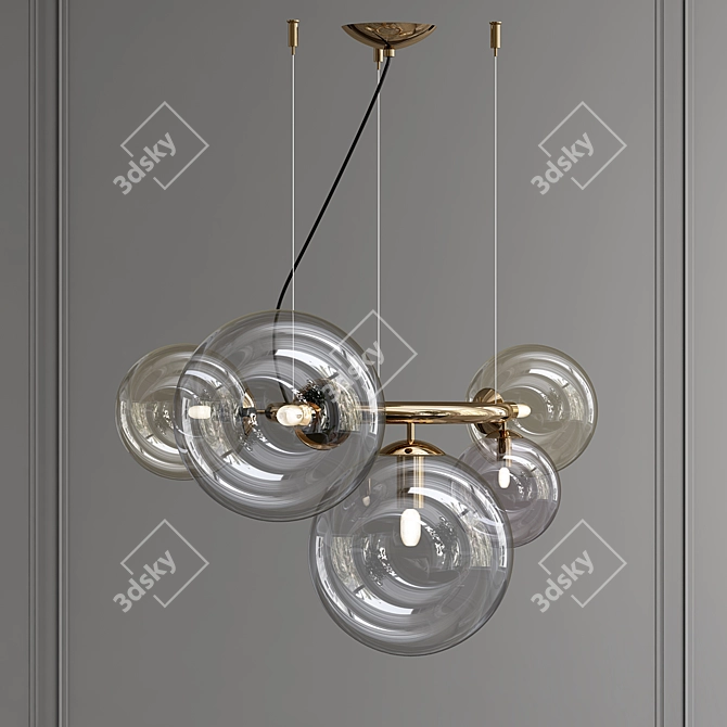 Elegant Puppet Ring Pendant Light 3D model image 1