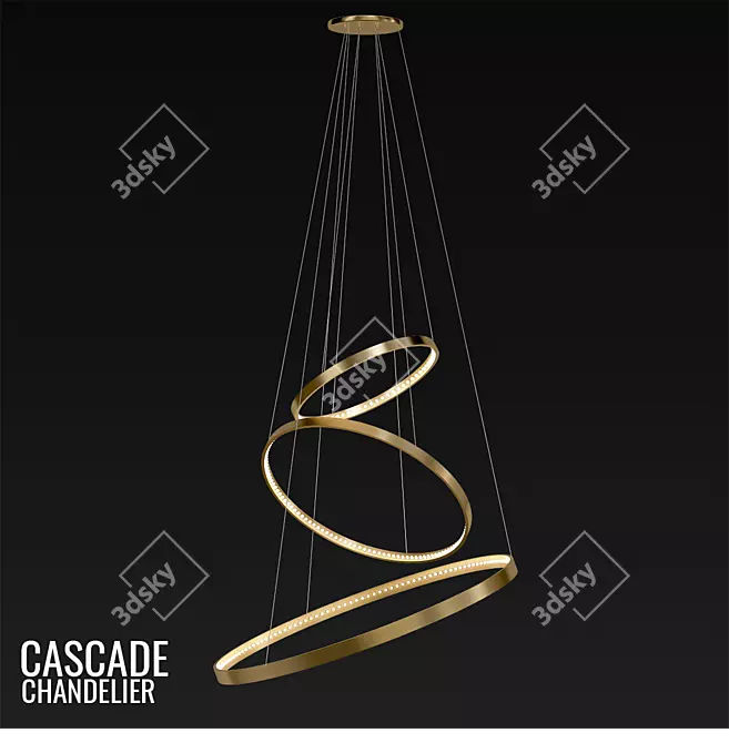 Modern Cascade Pendant Light. 3D model image 1