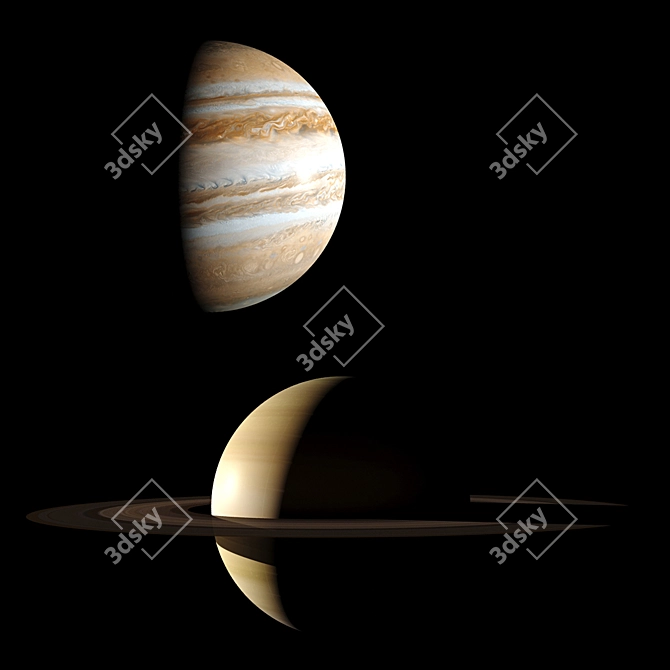 Solar System Model: Realistic Planets & Moon 3D model image 8