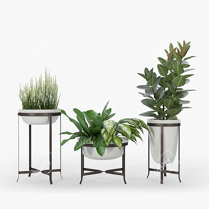 Amir Poly Planter Set 3D model image 3