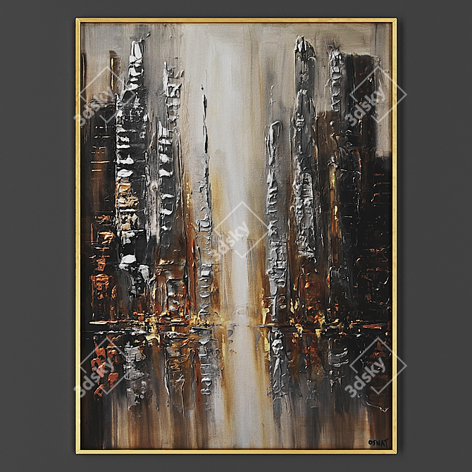 Elegant Framed Artwork 3D model image 1