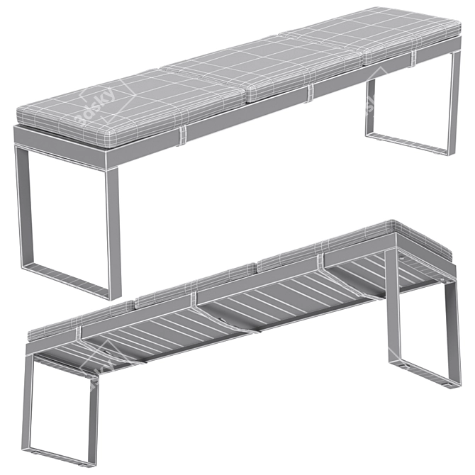 Catania Outdoor Seater Bench: Stylish & Versatile 3D model image 3