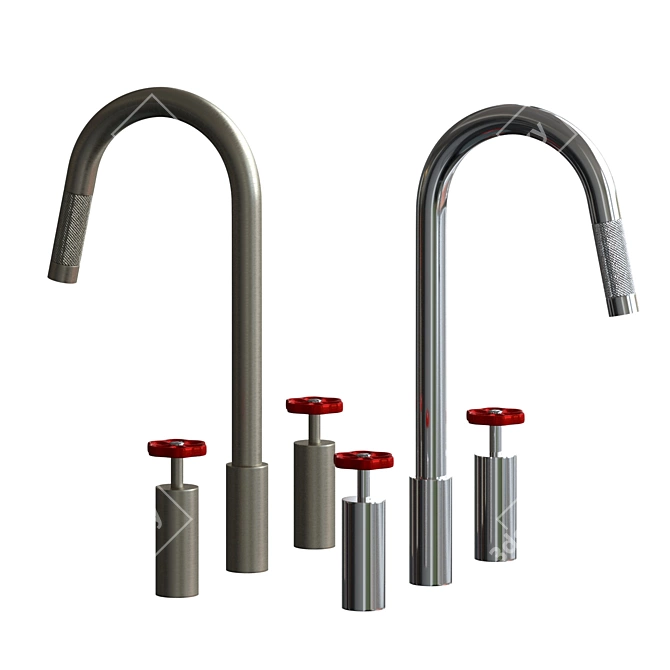 GESSI OFFICINE Chrome Kitchen Tap 3D model image 2