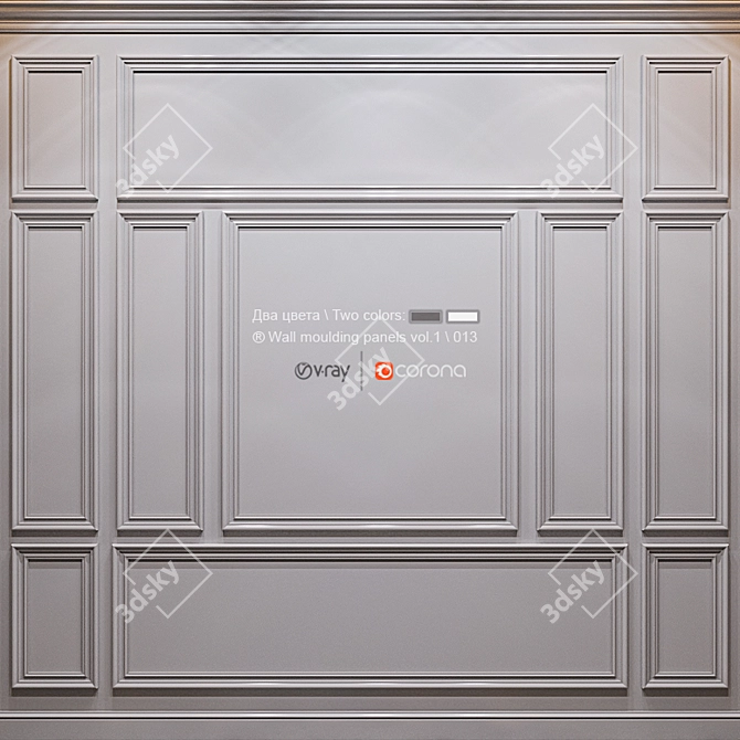 Decorative Wall Molding Cutouts 3D model image 2