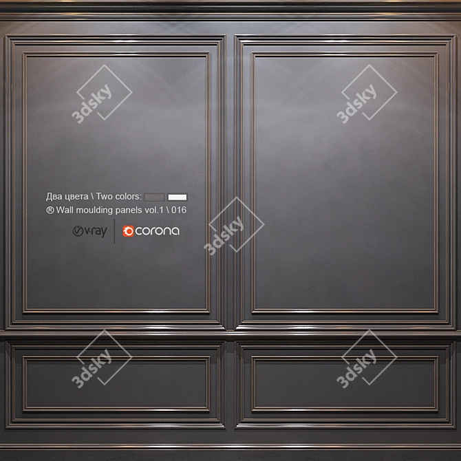 Decorative Wall Molding Panels 3D model image 1