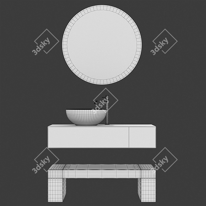 Elegant Bathroom Furniture Set 3D model image 6