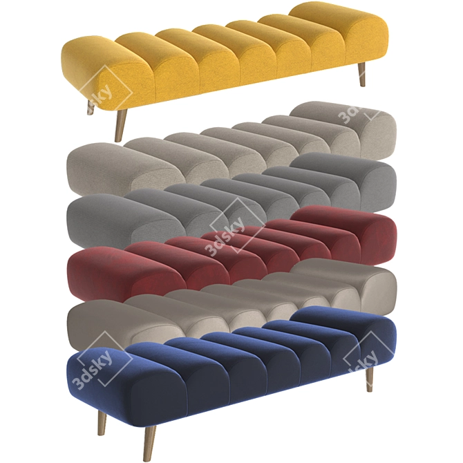 Cozy Caterpillar Day Bed: 6 Fabric Materials 3D model image 3