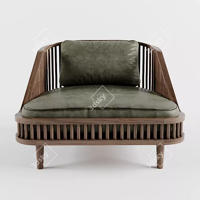 Scandinavian Fusion Lounge Chair 3D model image 2