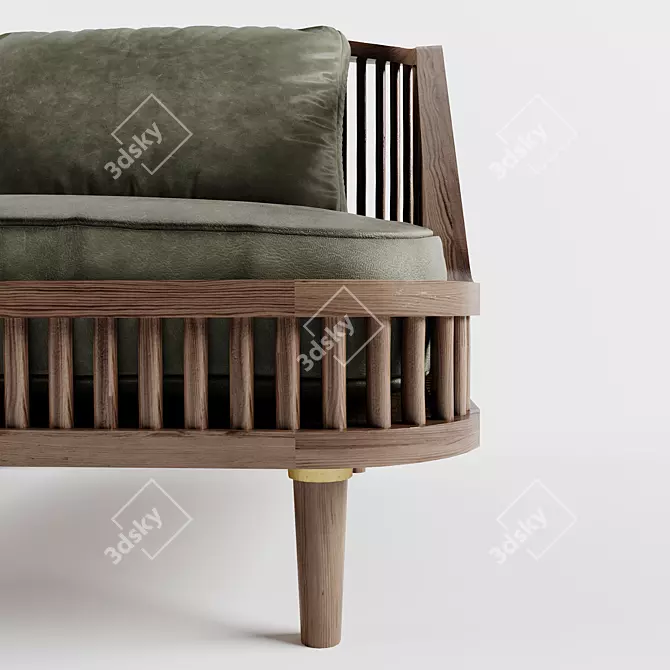 Scandinavian Fusion Lounge Chair 3D model image 5