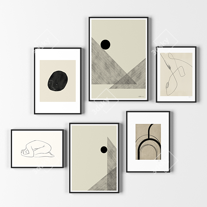 Versatile Collection: 6 Frames, Various Sizes & Beautiful Textures 3D model image 1