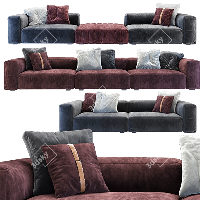 Meroni Bellagio Luxury Sofa 3D model image 1