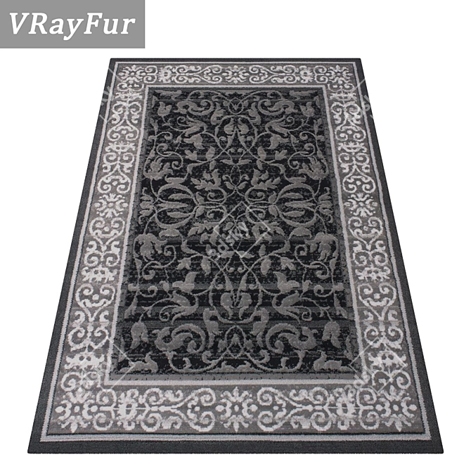 Premium Rug Set: Versatile Textured Carpets 3D model image 2