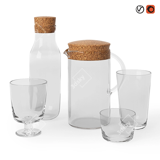 Ikea 365+ Glassware Set: Stylish and Versatile 3D model image 1